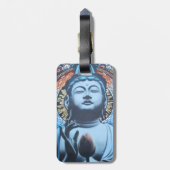 Boeddha in Blauw Bagagelabel (Achterkant verticaal)