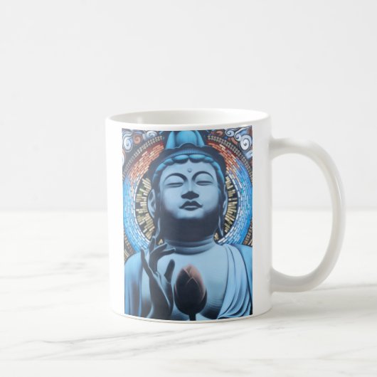 Boeddha in Blauw Koffiemok (Rechts)