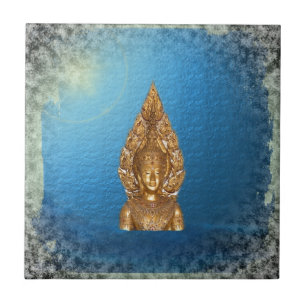 boeddha in blauw tegeltje