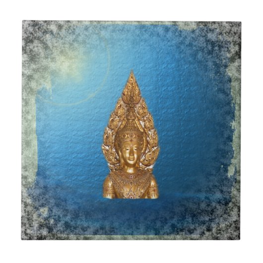 boeddha in blauw tegeltje (Voorkant)