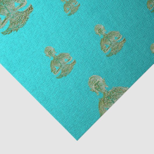 boeddha in blauw tissuepapier (Detail)