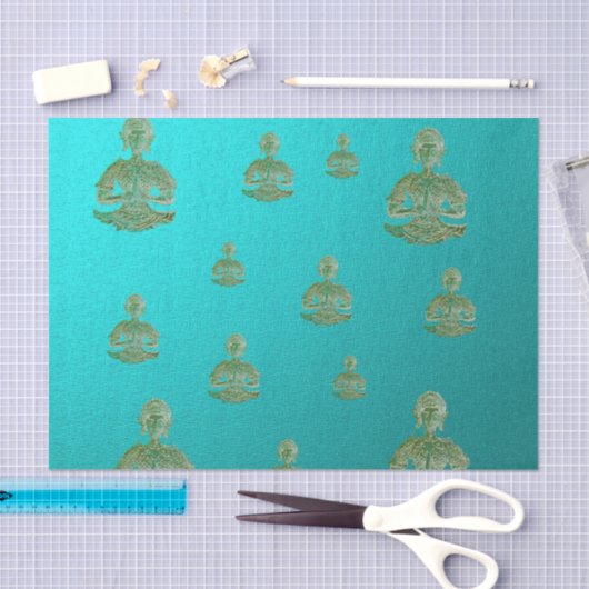 boeddha in blauw tissuepapier (Craft)