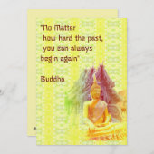 Boeddha in Bright Gold Flat Holiday Kaart (Voorkant / Achterkant)