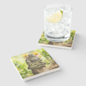 Boeddha in de Hawaiiaanse tuin Stenen Onderzetter (Zijkant)