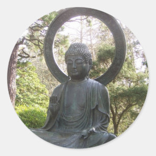 Boeddha in de Japanse Tea Garden Ronde Sticker