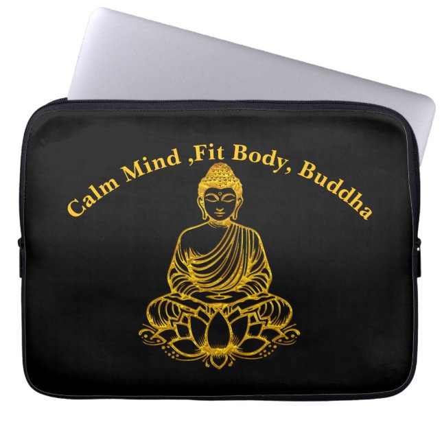 Boeddha in de Lotus Pose Laptop Sleeve (Voorkant)