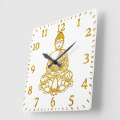 Boeddha in de Lotus Pose, Vierkante Klok (Hoek)