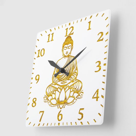 Boeddha in de Lotus Pose, Vierkante Klok (Hoek)