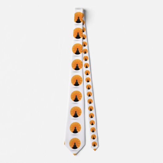 boeddha in de zonsopgang, boeddhisme,zen, stropdas (Voorkant)