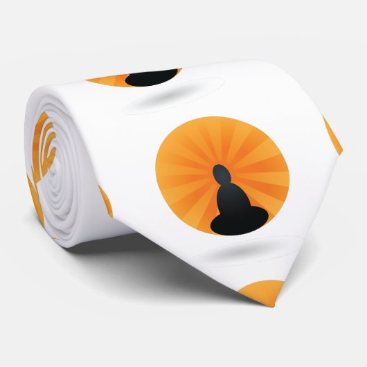 boeddha in de zonsopgang, boeddhisme,zen, stropdas (Opgerold)