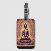 Boeddha in een vredige lotustuin bagagelabel (Voorkant (verticaal))