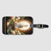 Boeddha in een vredige lotustuin bagagelabel (Voorkant (horizontaal))