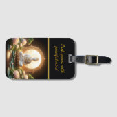 Boeddha in een vredige lotustuin bagagelabel (Voorkant (horizontaal))