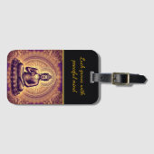 Boeddha in een vredige lotustuin bagagelabel (Voorkant (horizontaal))