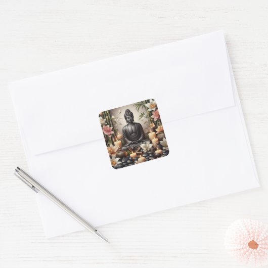 Boeddha in gebedsmeditatie Stickers (Envelop)