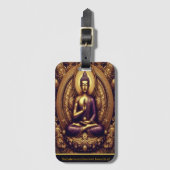 Boeddha in gouden reliëf. bagagelabel (Voorkant (verticaal))