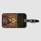 Boeddha in gouden reliëf. bagagelabel (Voorkant (horizontaal))