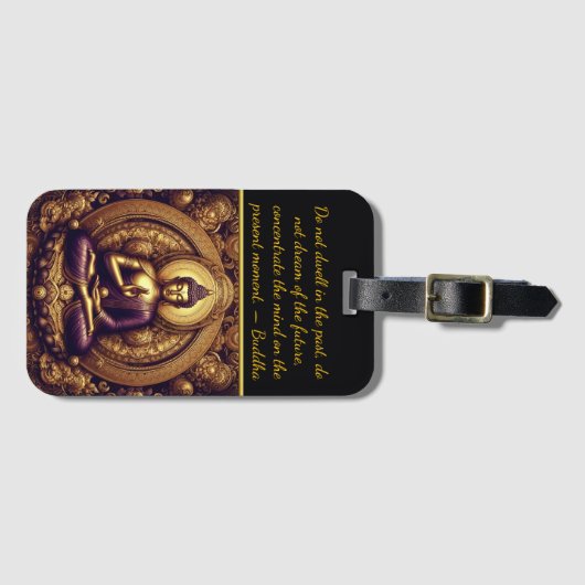 Boeddha in gouden reliëf. bagagelabel (Voorkant (horizontaal))