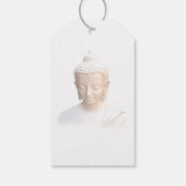 Boeddha in het wit | Serene Meditative Bedankt Cadeaulabel (Achterkant)
