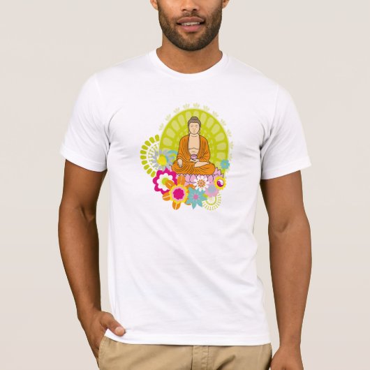 Boeddha in lentevloer t-shirt (Voorkant)