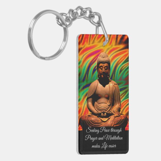 Boeddha in meditatie sleutelhanger (Voorkant Links)
