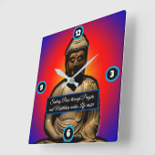 Boeddha in meditatie vierkante klok (Hoek)