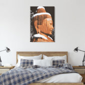 Boeddha in sneeuw verpakt canvas afdruk (Insitu (Slaapkamer))
