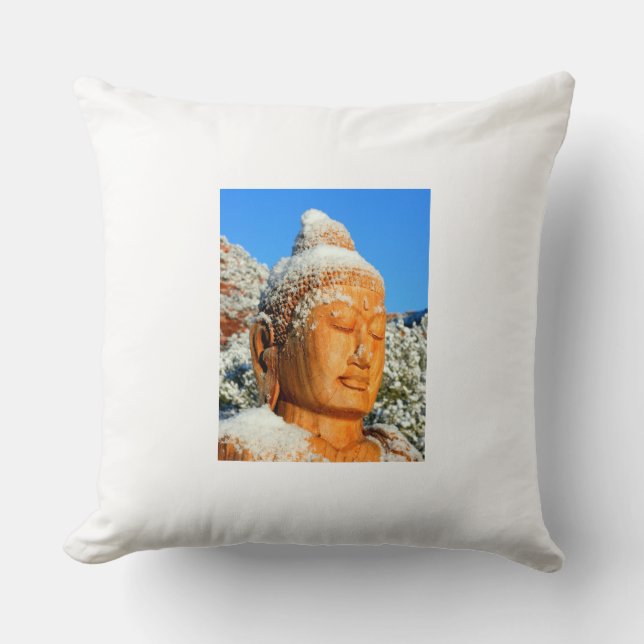 Boeddha in Snow Pillow Kussen (Voorkant)