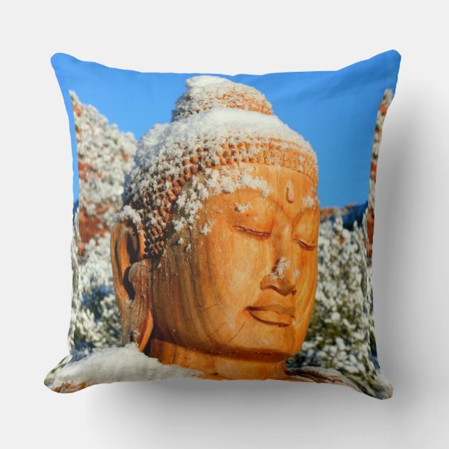 Boeddha in Snow Pillow Kussen (Voorkant)