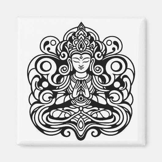 Boeddha in vrede magneet (Voorkant)