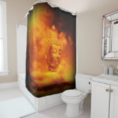 Boeddha in wolken in digitale kleur douchegordijn (In situ)