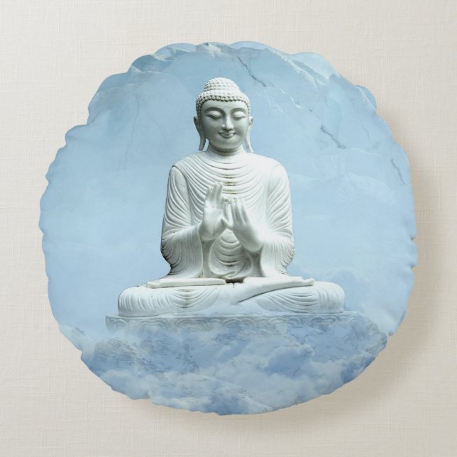 Boeddha in wolken rond kussen (Voorkant)