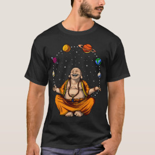 Boeddha Jonglerende Ruimte Planeten T-shirt