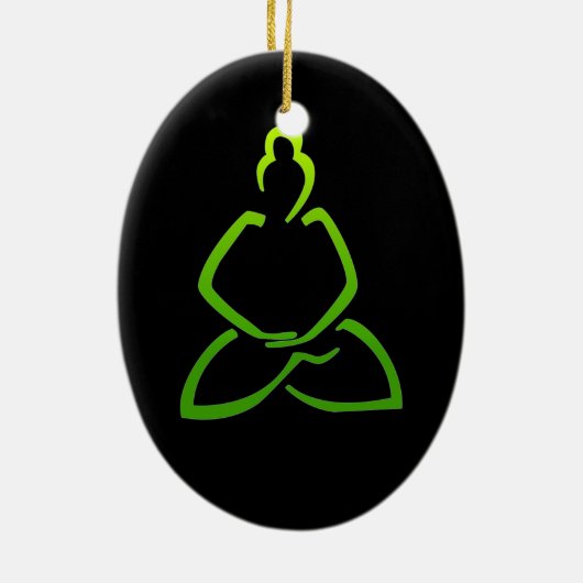 Boeddha kerstversiering keramisch ornament (Achterkant)