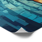 Boeddha Kleurrijke Moderne Pixel Art Poster (Hoek)