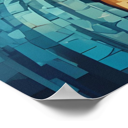 Boeddha Kleurrijke Moderne Pixel Art Poster (Hoek)