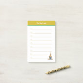 Boeddha-kop en Golden-koptekst om lijst te maken Post-it® Notes (Op bureau)