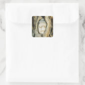 Boeddha kop in de Varkenshouding ... Ayutthaya, Th Vierkante Sticker (Tas)