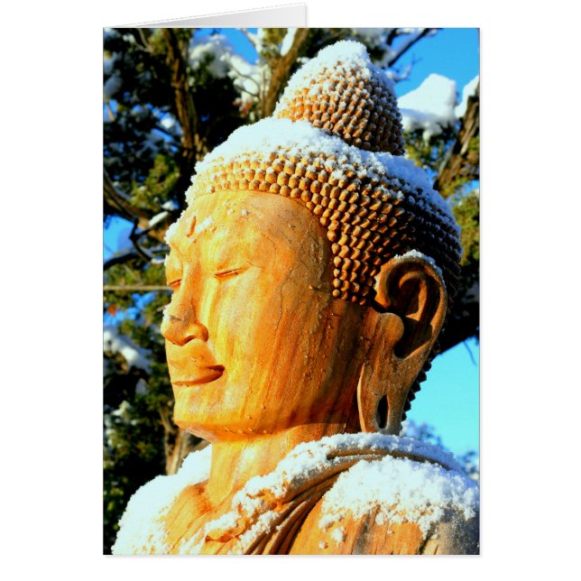 Boeddha-kop in sneeuw (Voorkant)