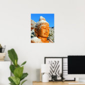Boeddha-kop in sneeuw poster (Thuiskantoor)