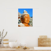 Boeddha-kop in sneeuw poster (Keuken)