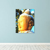 boeddha kopdoek canvas afdruk (Insitu (Houten vloer))