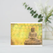 boeddha licht (geel) briefkaart (Staand voorkant)
