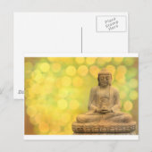 boeddha licht (geel) briefkaart (Voorkant / Achterkant)