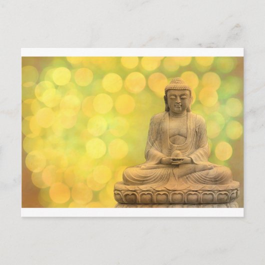 boeddha licht (geel) briefkaart (Voorkant)