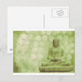 boeddha - licht ( lichtgroen ) briefkaart (Voorkant / Achterkant)