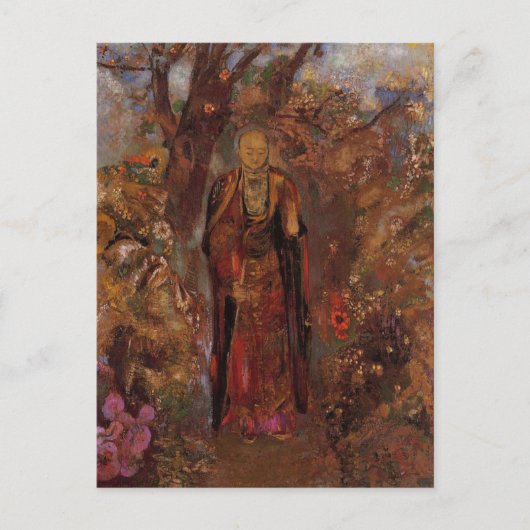 Boeddha loopt tussen de bloemen door Odilon Redon Briefkaart (Voorkant)