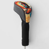 Boeddha Lord Retro Pop Art Naadloos Patroon Golfheadcover (Schuin)