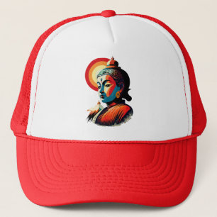 Boeddha Lord Retro Pop Art Naadloos Patroon Trucker Pet