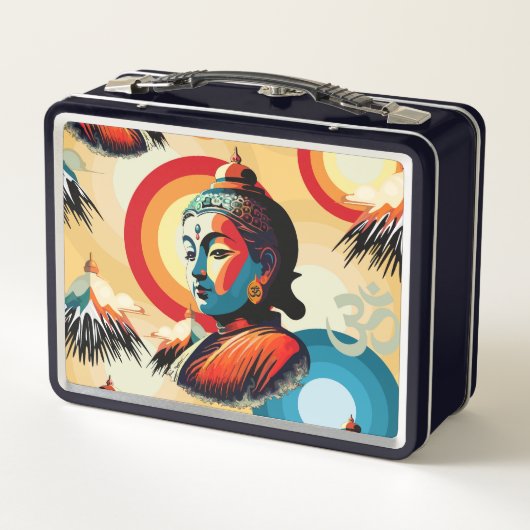 Boeddha Lord Retro Pop Kunstportret (Achterkant)